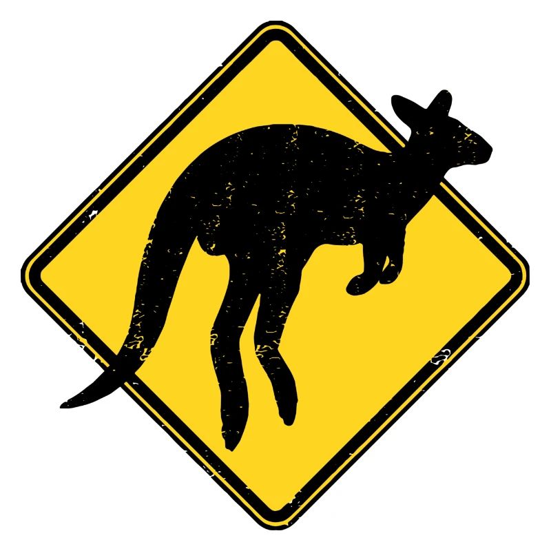 Kangaroo Australia Warning Kangaroo Crossing