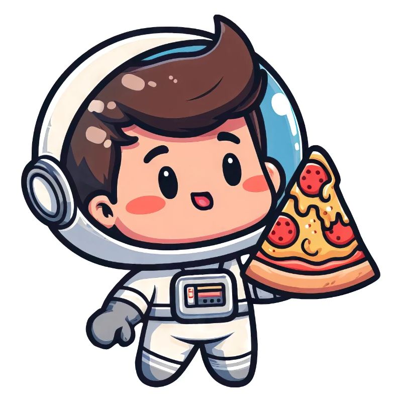 Astronaute avec pizza