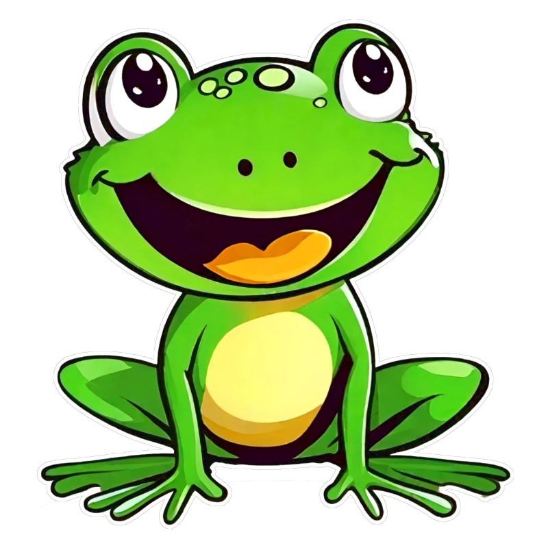 Cute frog in comic style