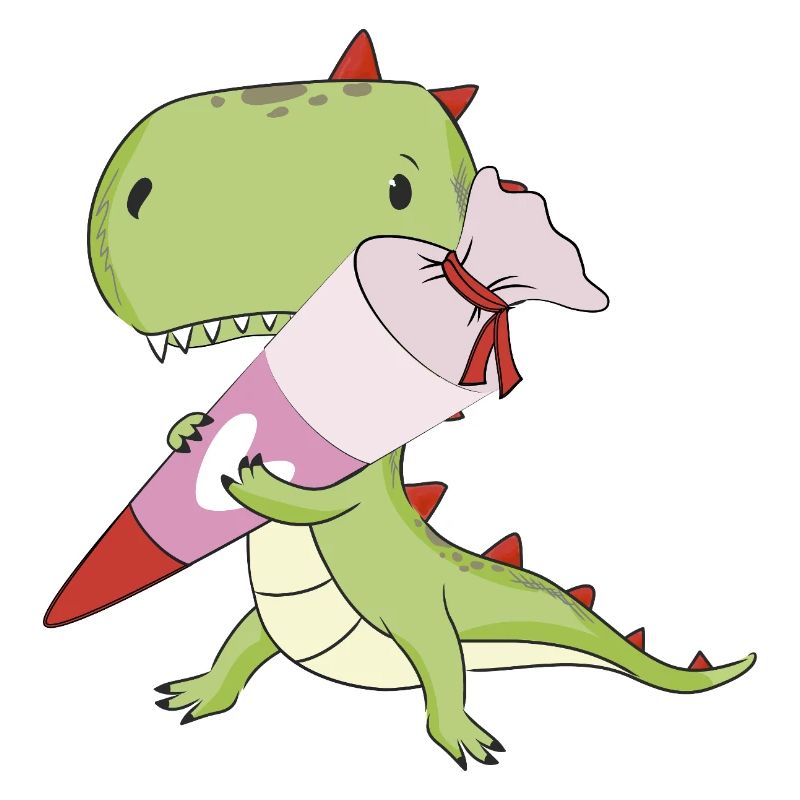 DINO avec cône rose d’école, école