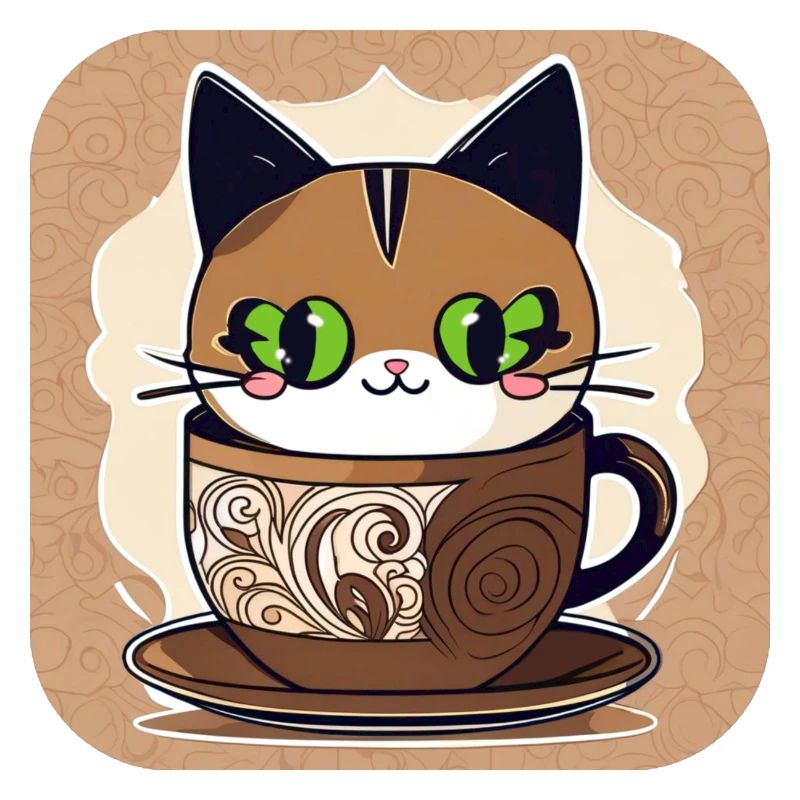 Chat de café mignon