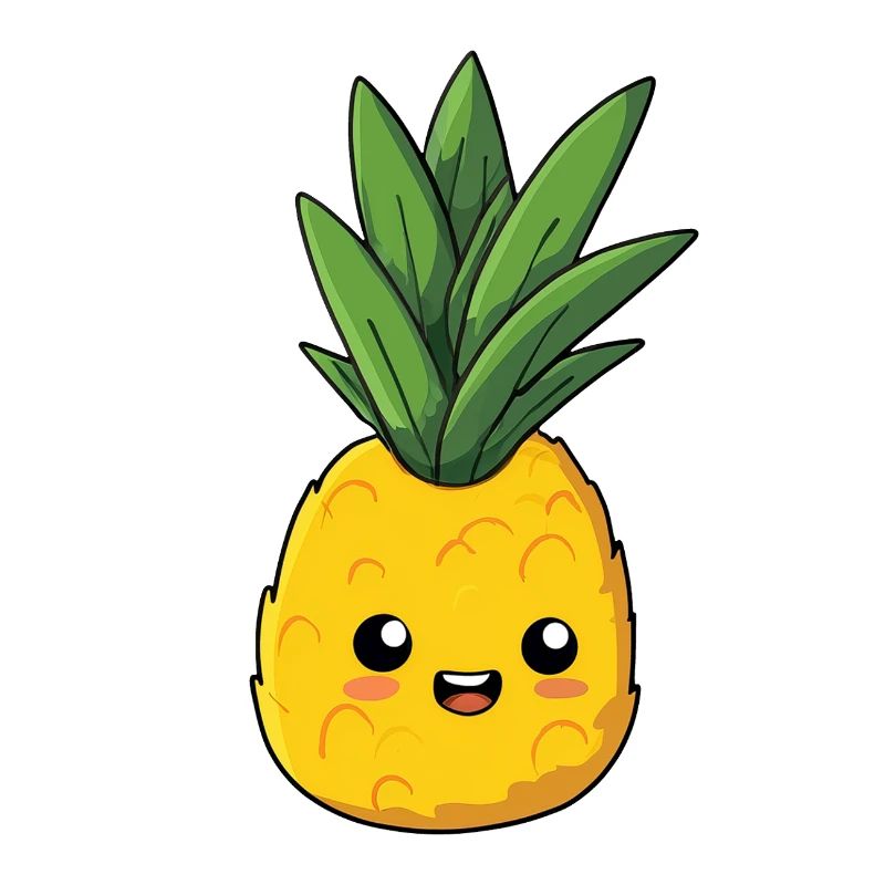 Pineapple content, innocent and cute expression