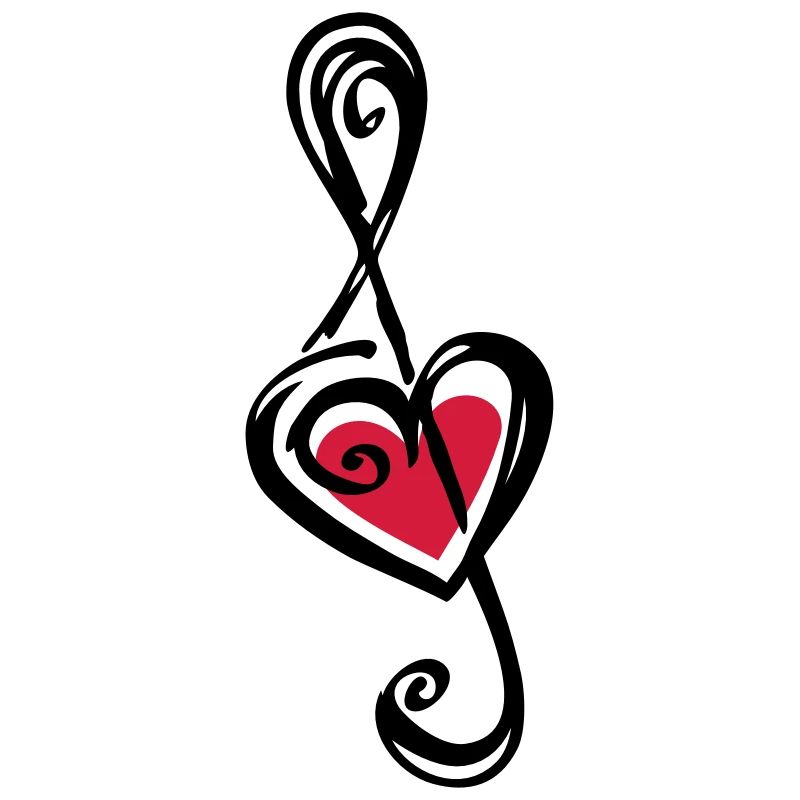 clef triple coeur, Classic, notes, musique, sol,