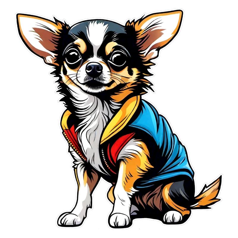 Mignon petit chien chihuahua dans un style comique