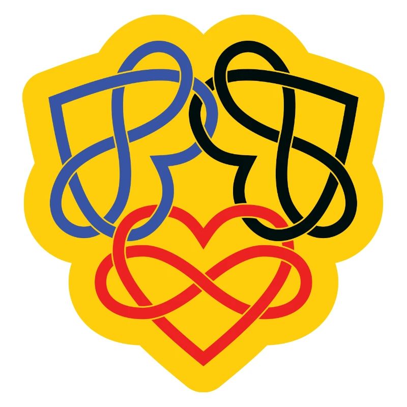 Poly Infinity Hearts Interlocked Tri-colour