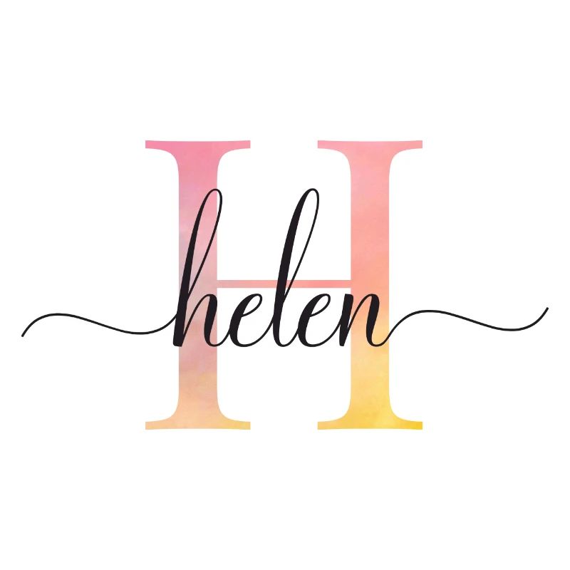 H | Monogramme | Nom | Hélène |Aquarelle