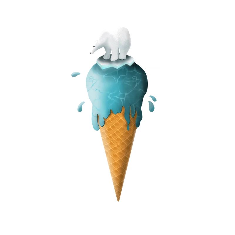 Eisbär auf schmelzendem Eis - Save the Planet