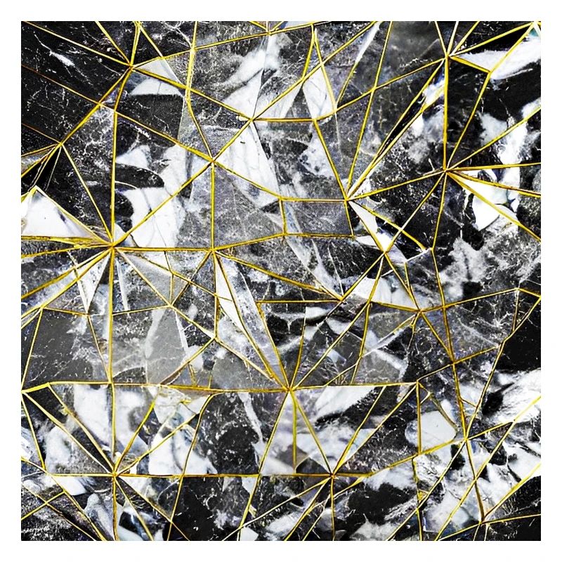 Marble Black Gold Geometric Pattern