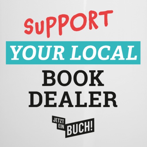 Support your bookdealer (schwarz) - Emaille-Tasse