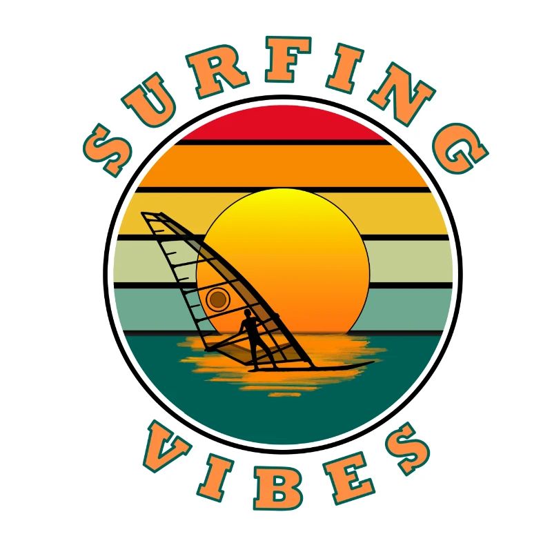 Surfing Vibes - Sun retro - Windsurfer