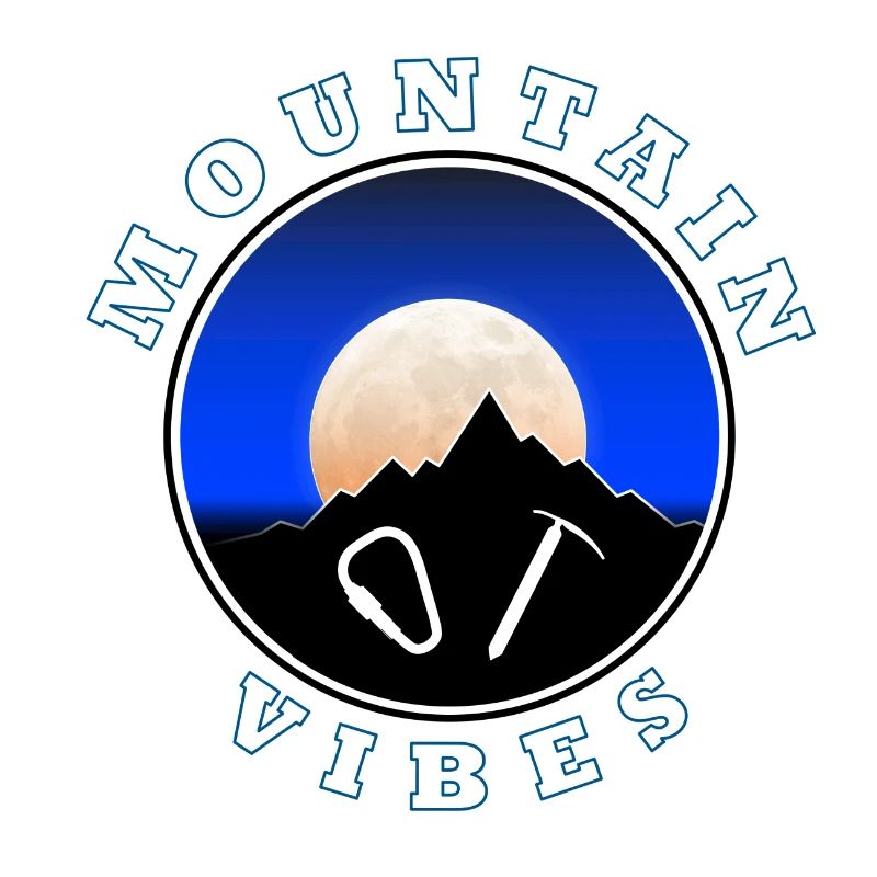 Mountain vibes - Moon - circular design logo
