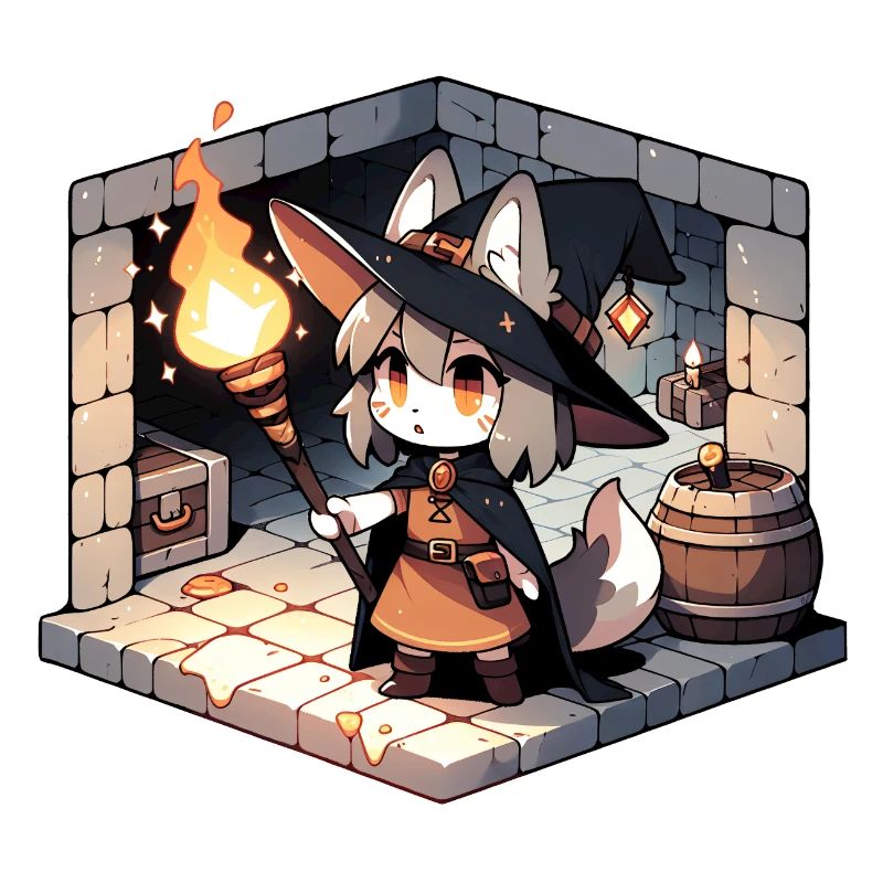 Chat Sorcière dans le donjon