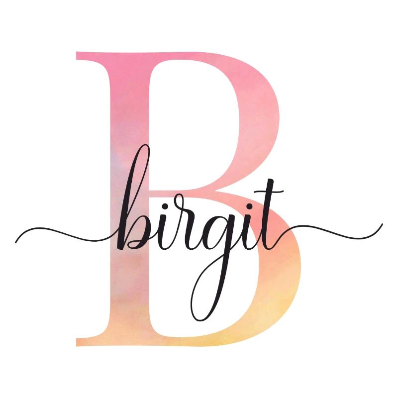B | Monogramme | Nom | Birgit |Aquarelle
