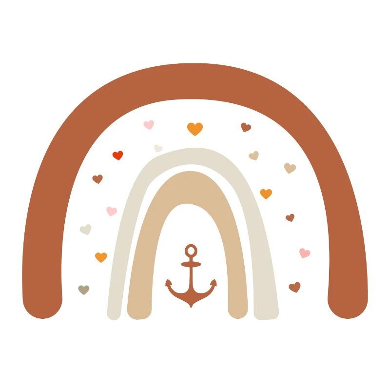 Rainbow Heart Anchor can be personalized
