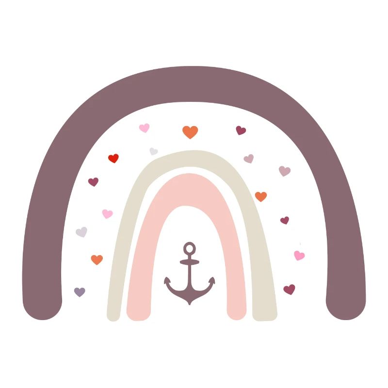 Rainbow Heart Anchor can be personalized