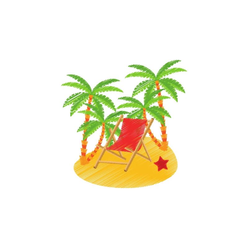 Palm trees beach