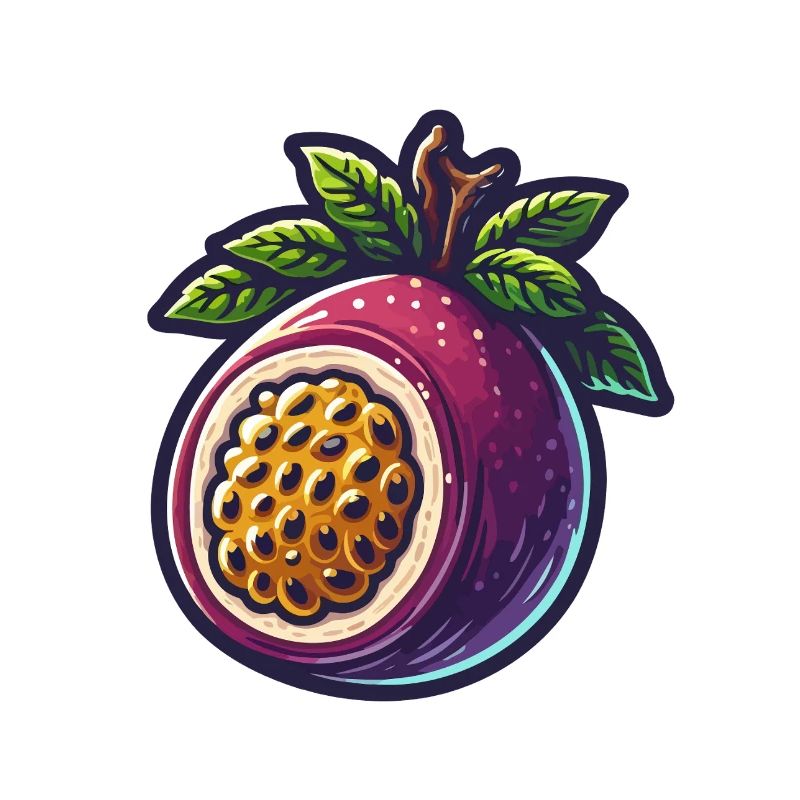 Illustration der hellen Passionsblumenfrucht