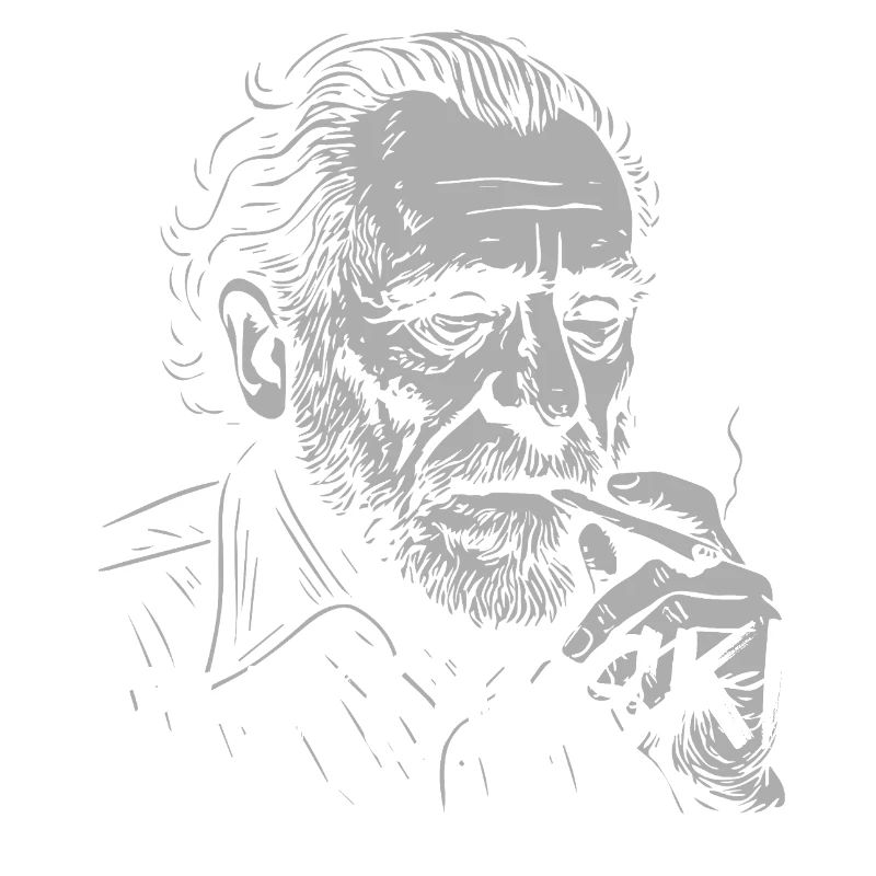 Bukowski Portrait Cigarette Tee