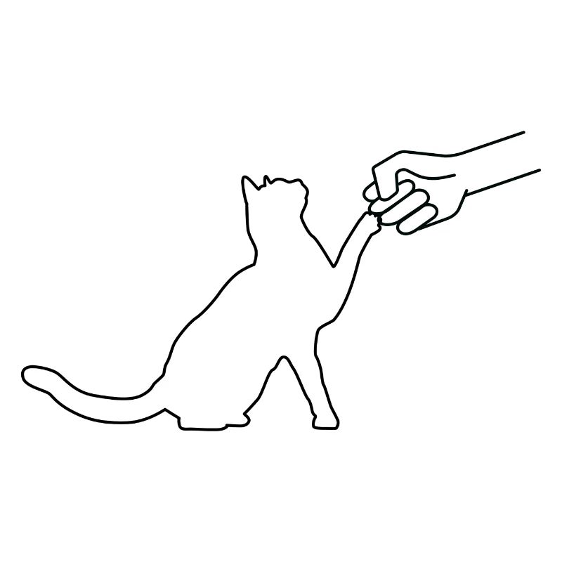 Katze Handschlag