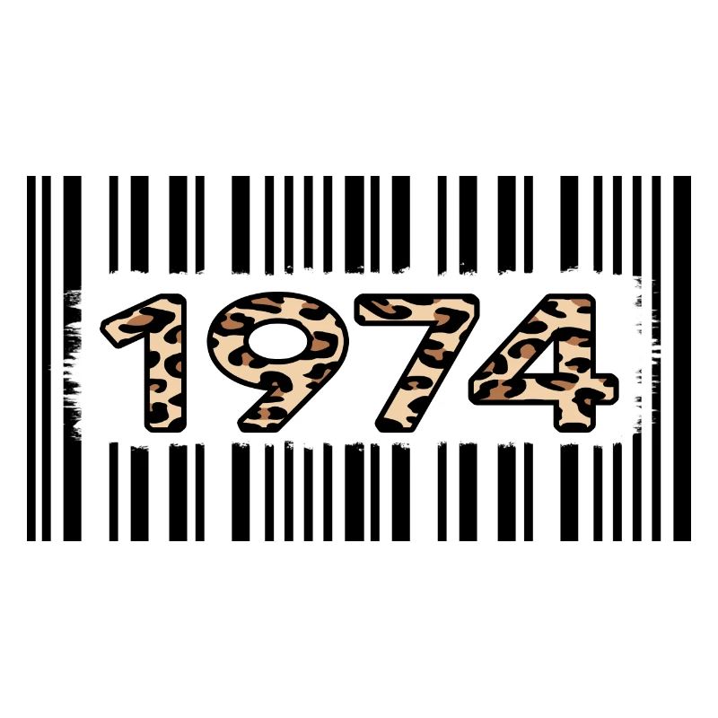 1974 anniversaire 48 ans anniversaire code-barres léopard