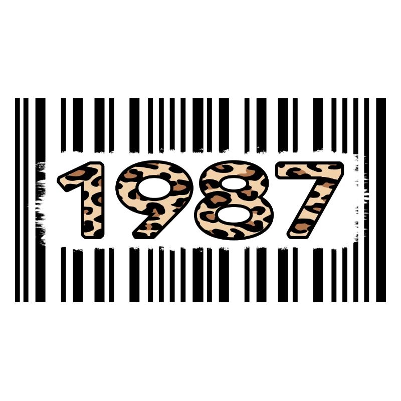 1987 anniversaire 35 ans anniversaire code à barres léopard