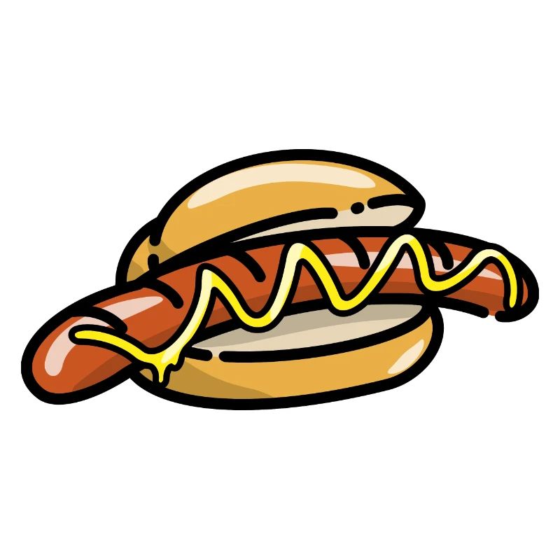 Comic Bratwurst Brötchen Bratwurstbrötchen Senf