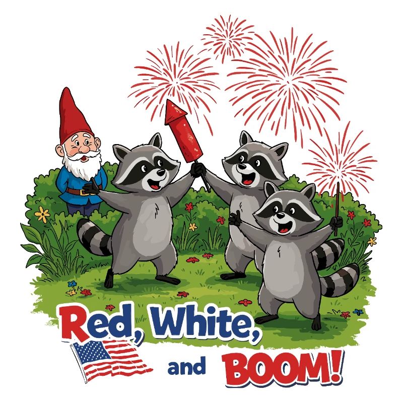 Waschbären-Feuerwerksparty zum 4. Juli