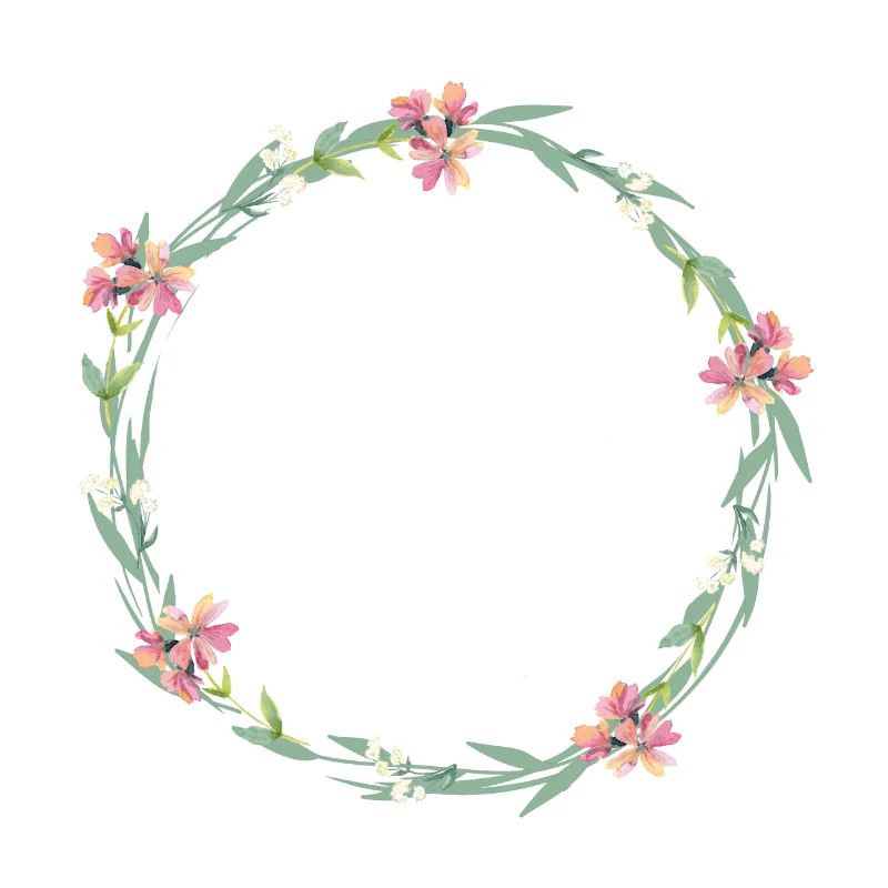 Flowers circle customizable