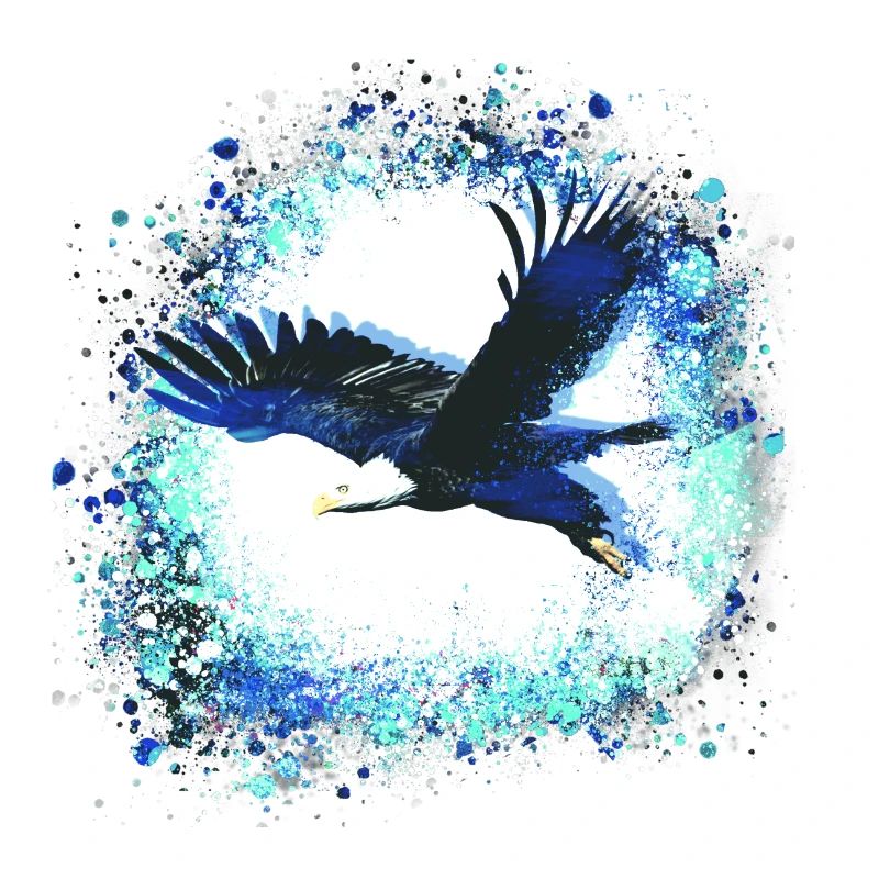 eagle,light blue,fly, illustration,bird, mint