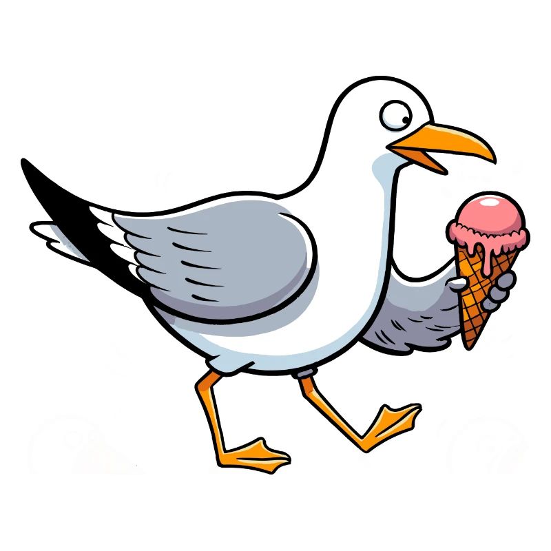 Nordsee Möwe Eis Eiscreme Waffel Feier Geburtstag