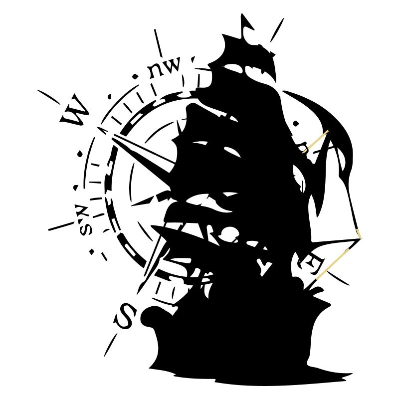 WindRose mit Segelschiff | Freizeimode Bstyled