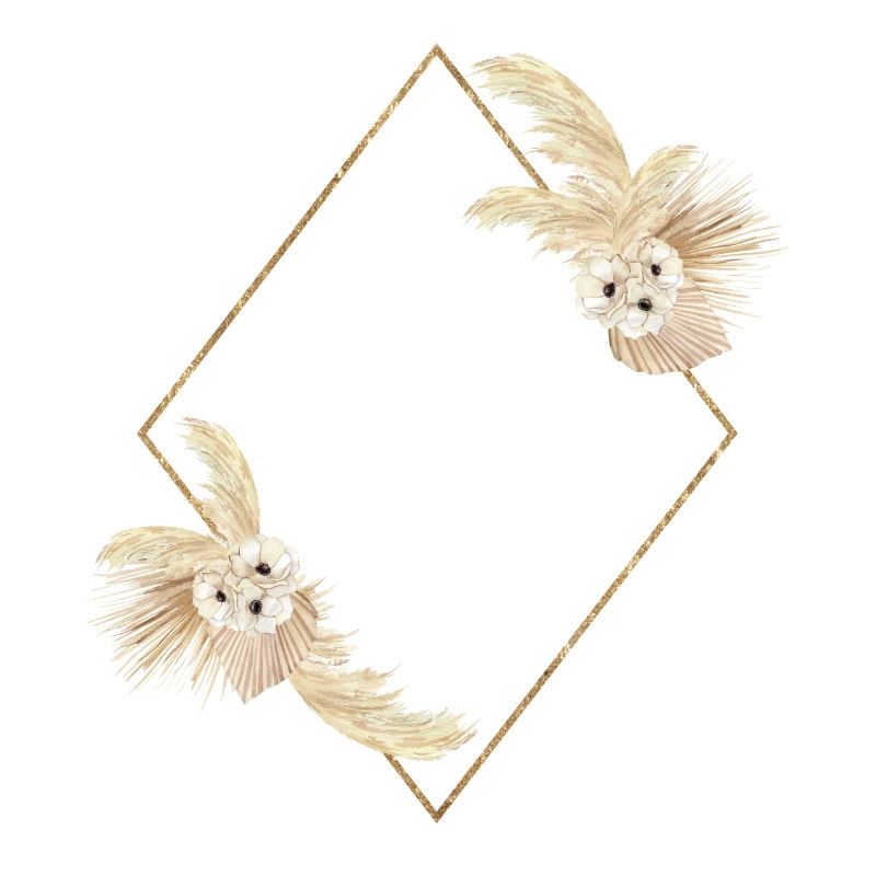 Idée de conception de diamant d'herbe de pampa