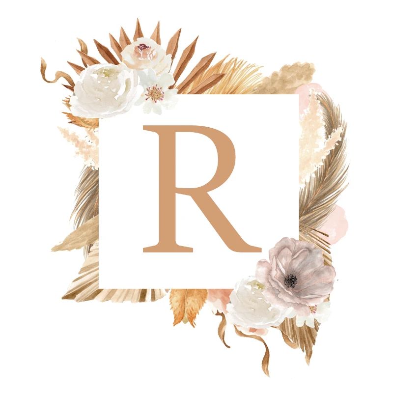 Customizable design, monogram, letter R