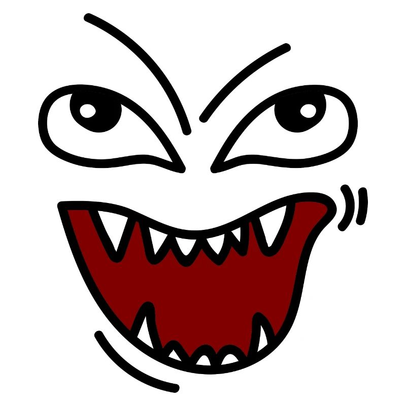 Angry face with teeth
