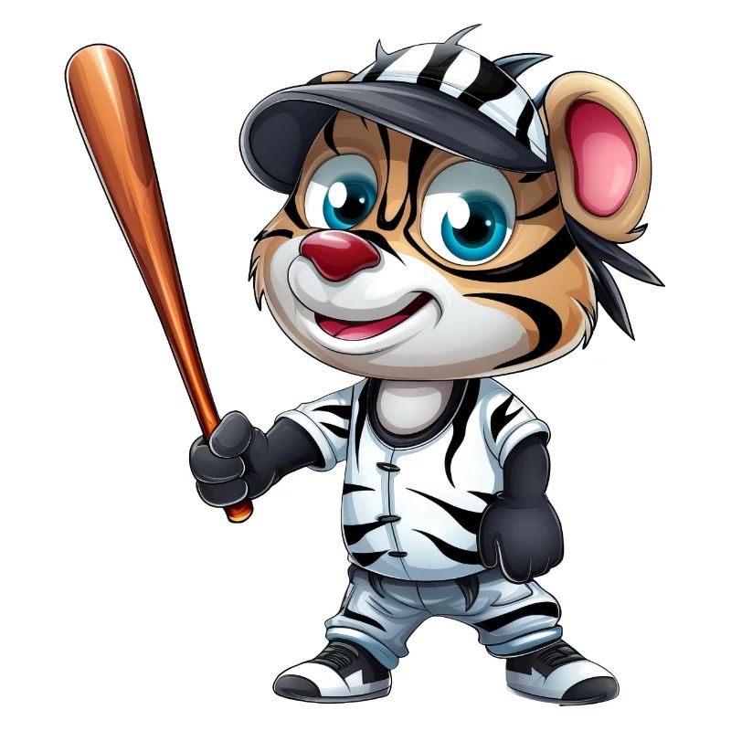 Zebra Baseballspieler Dynamisch