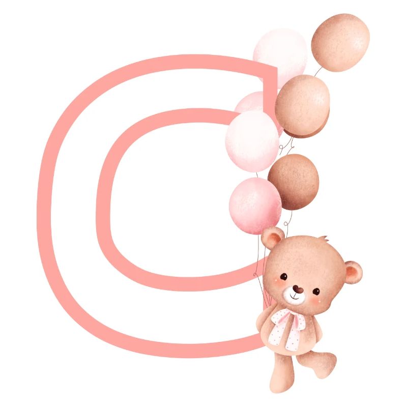 Buchstabe c rosa Bär