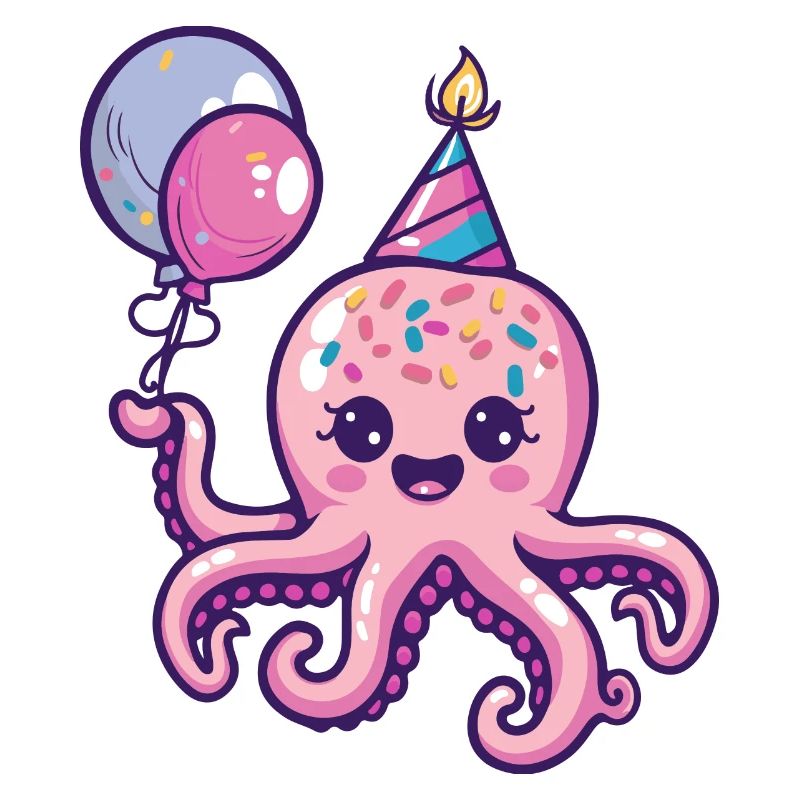 Octopus Birthday Comic Cute
