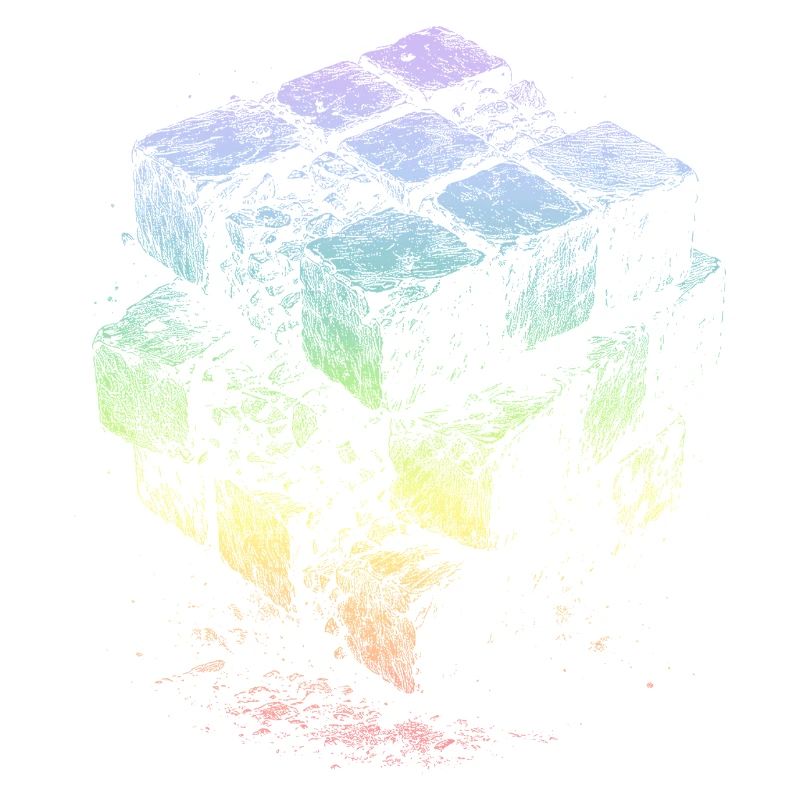 Couleurs arc-en-ciel du cube