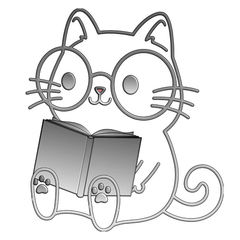cute Kitten Cat reading book lesen Katze buch
