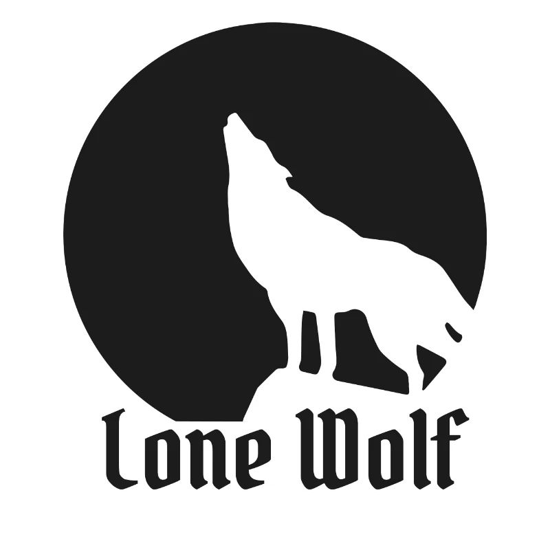 Lone wolf flat design black
