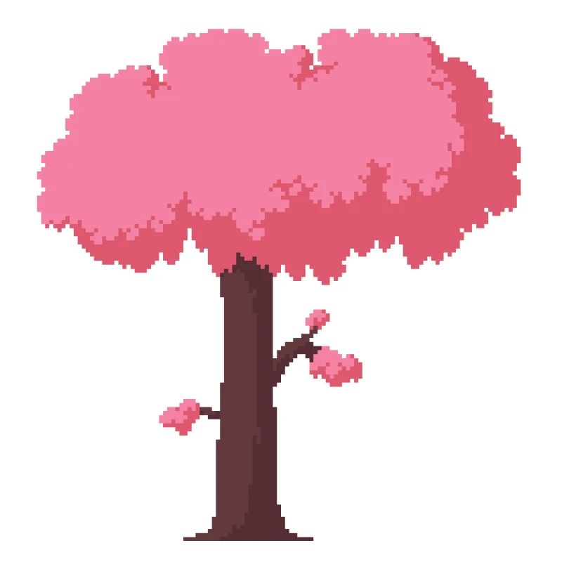 Cosy Cherry Tree - Pixel Art/Retro Print
