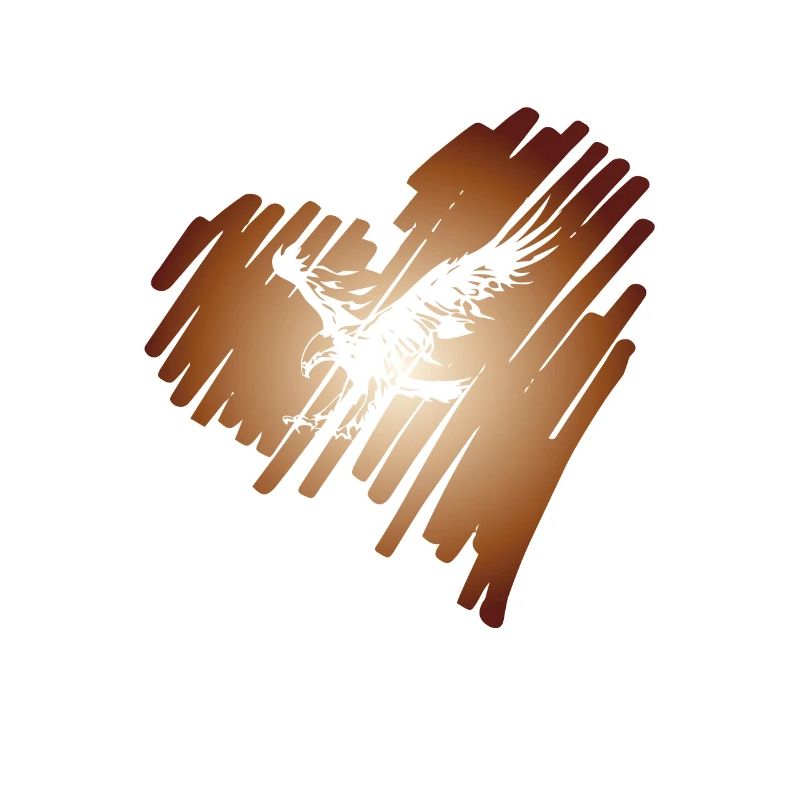 Cœur avec Aigle Royal Eagle Balbuzard pêcheur Aigle à queue blanche