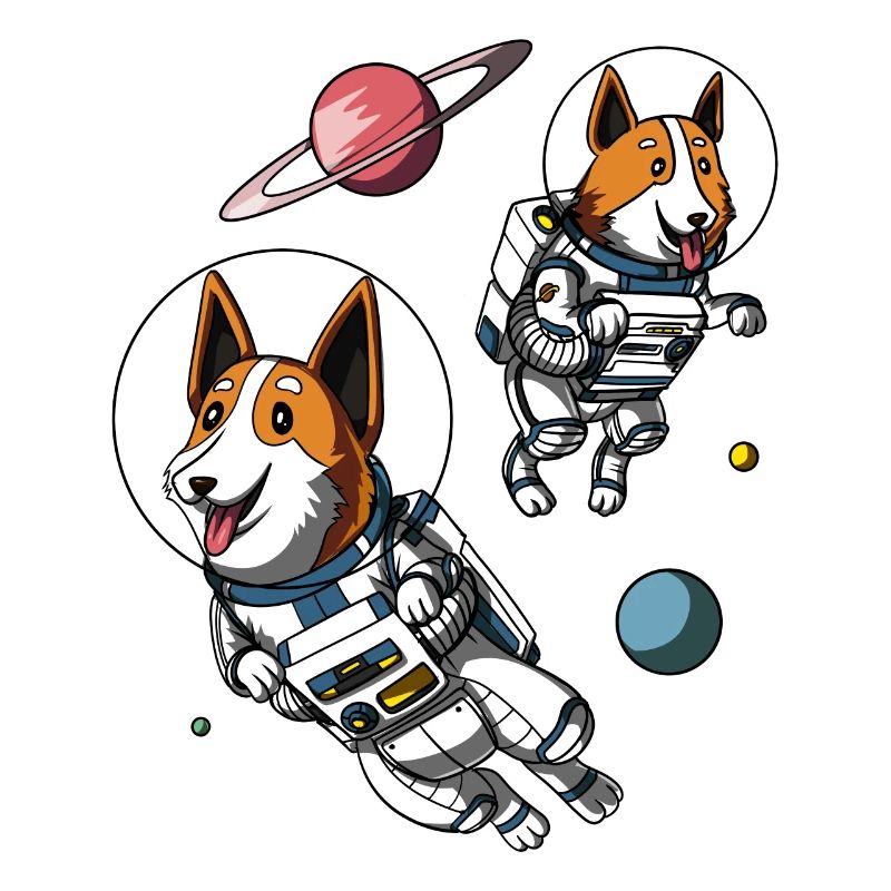 Astronautes de l'espace mignon chien Corgi