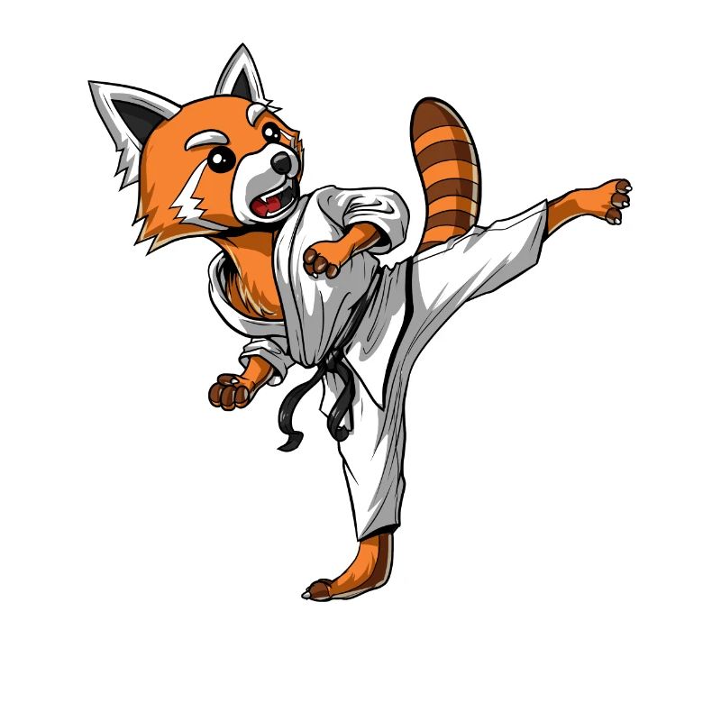 Red Panda Bear Karate Ninja