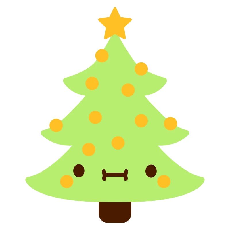 Christmas tree with face