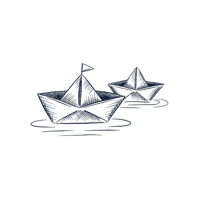 Papier Boote schöne Zeichnung gefaltete Boote