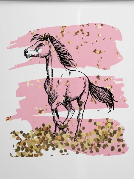 Pferd Gold rosa Glitzer