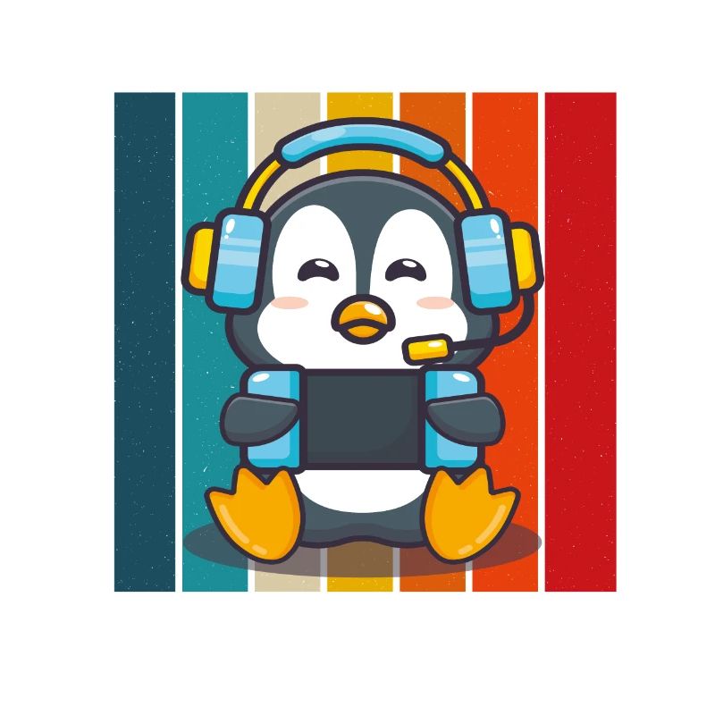 Gaming Spruch Anerkannter Zocker mit Pinguin
