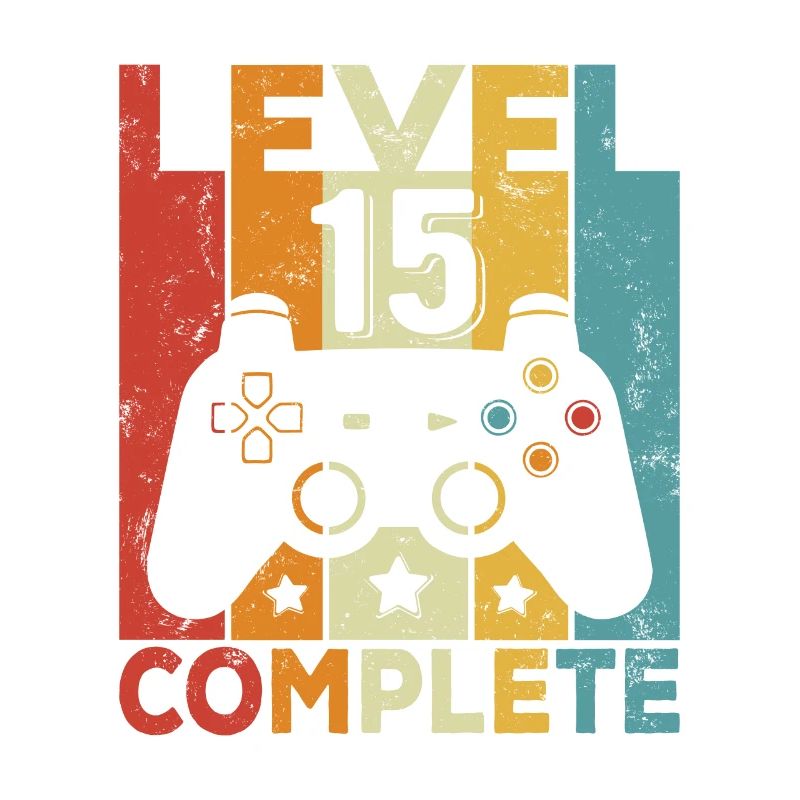 Level 15 Complete 15 Geburtstag Junge Mädchen