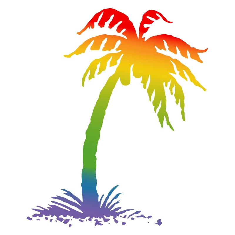 Regenbogen Palme white